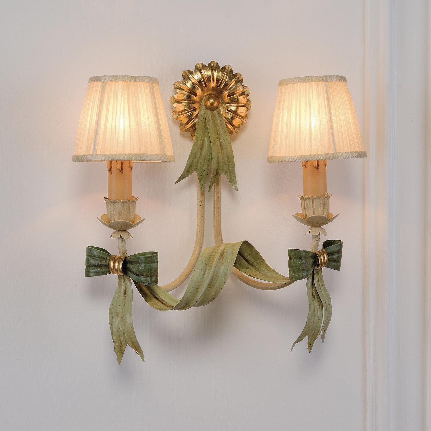 Métal Applique en métal à double nœud vert de 1365 d'Epoca Lampadari en vente