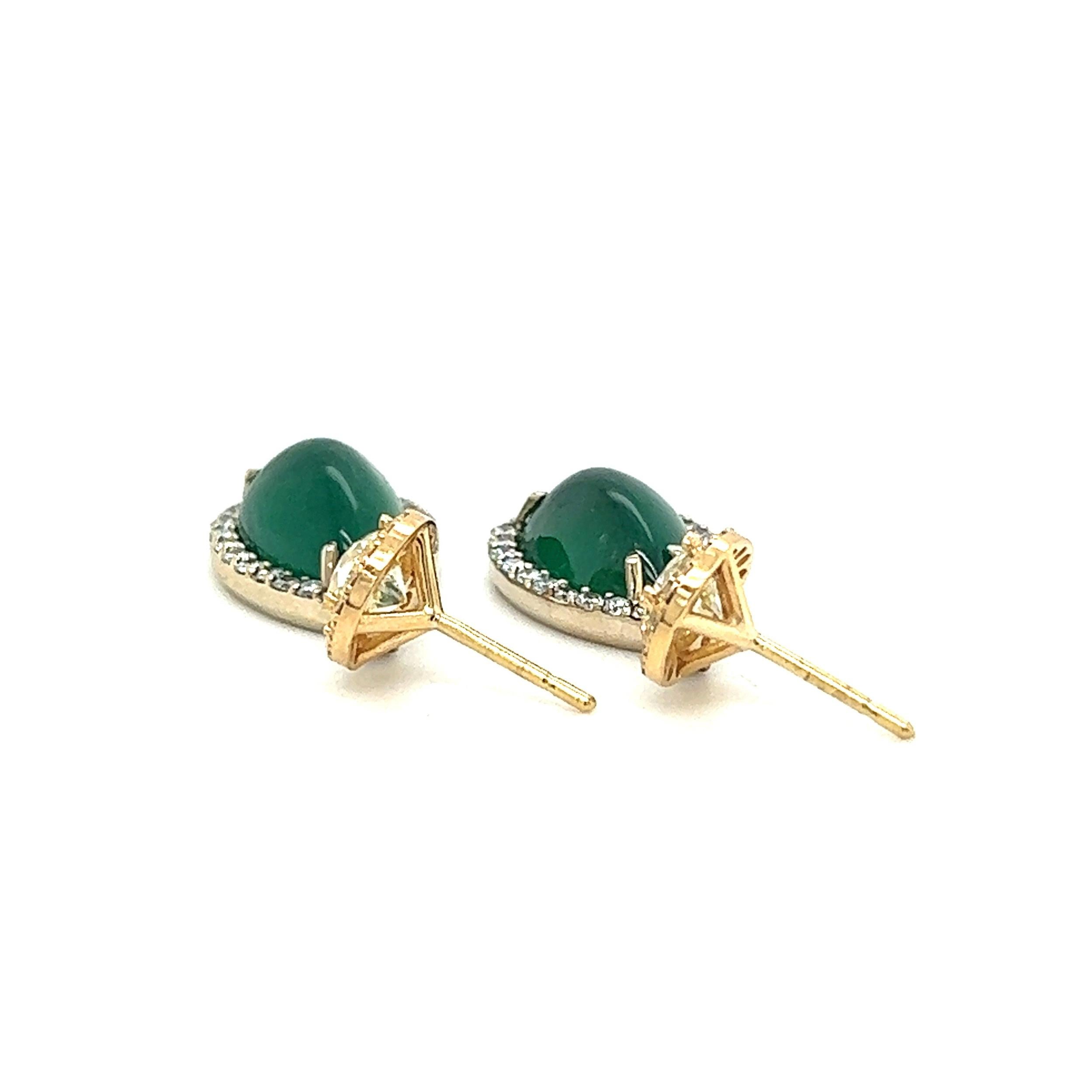 13.65 Natural Zambia Emerald and Diamond Earrings 4