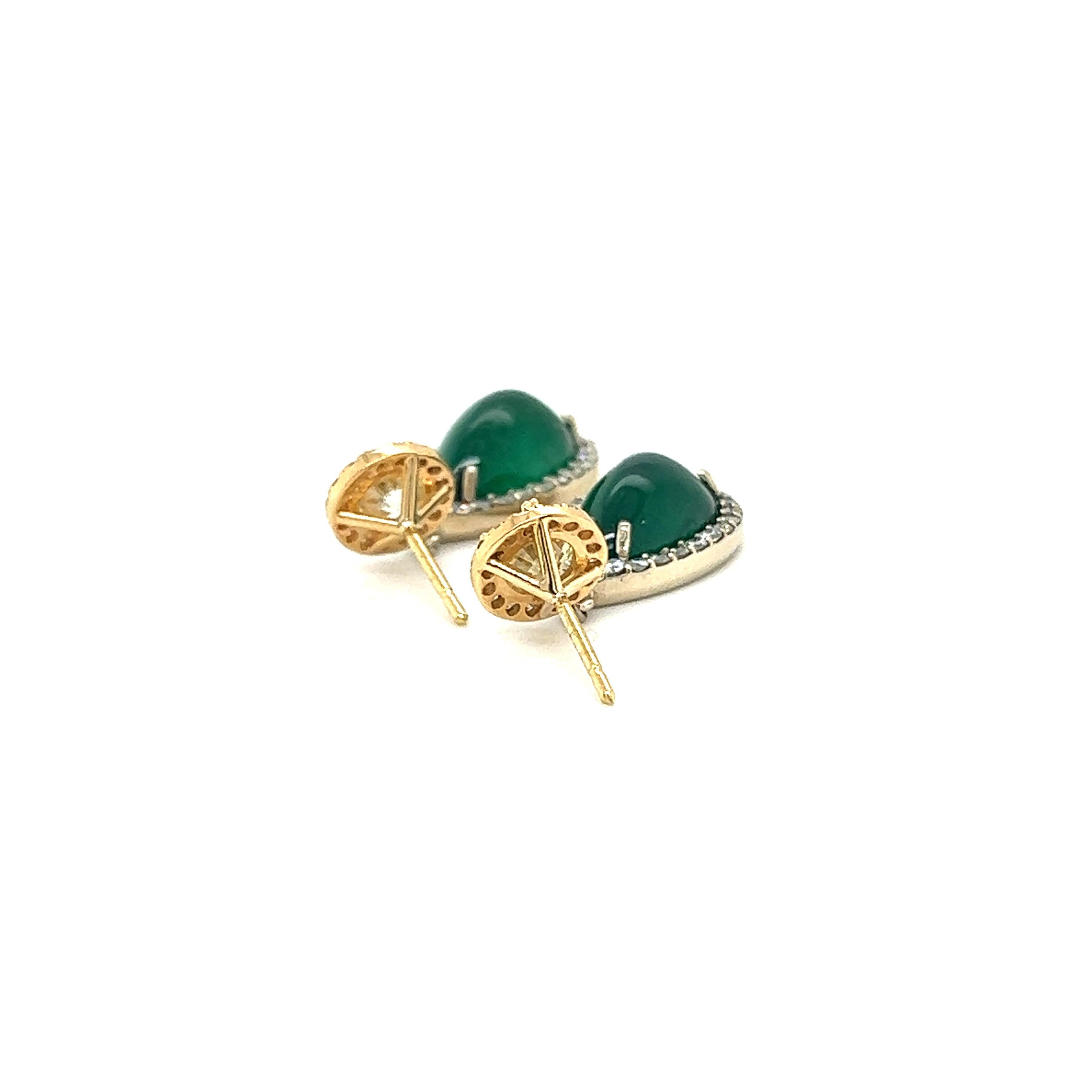 13.65 Natural Zambia Emerald and Diamond Earrings 1
