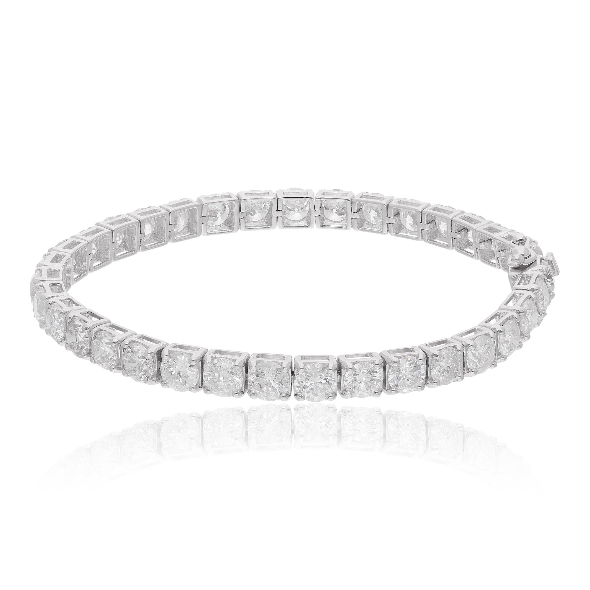 Item Code :- SEBR-43089
Gross Wt. :- 16.69 gm
18k White Gold Wt. :- 13.95 gm
Natural Diamond Wt. :- 13.68 Ct. ( AVERAGE DIAMOND CLARITY SI1-SI2 & COLOR H-I )
Bracelet Length :- 7 Inches Long

✦ Sizing
.....................
We can adjust most items
