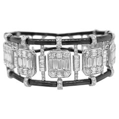 13.69 Carat White Diamond White Gold Bracelet