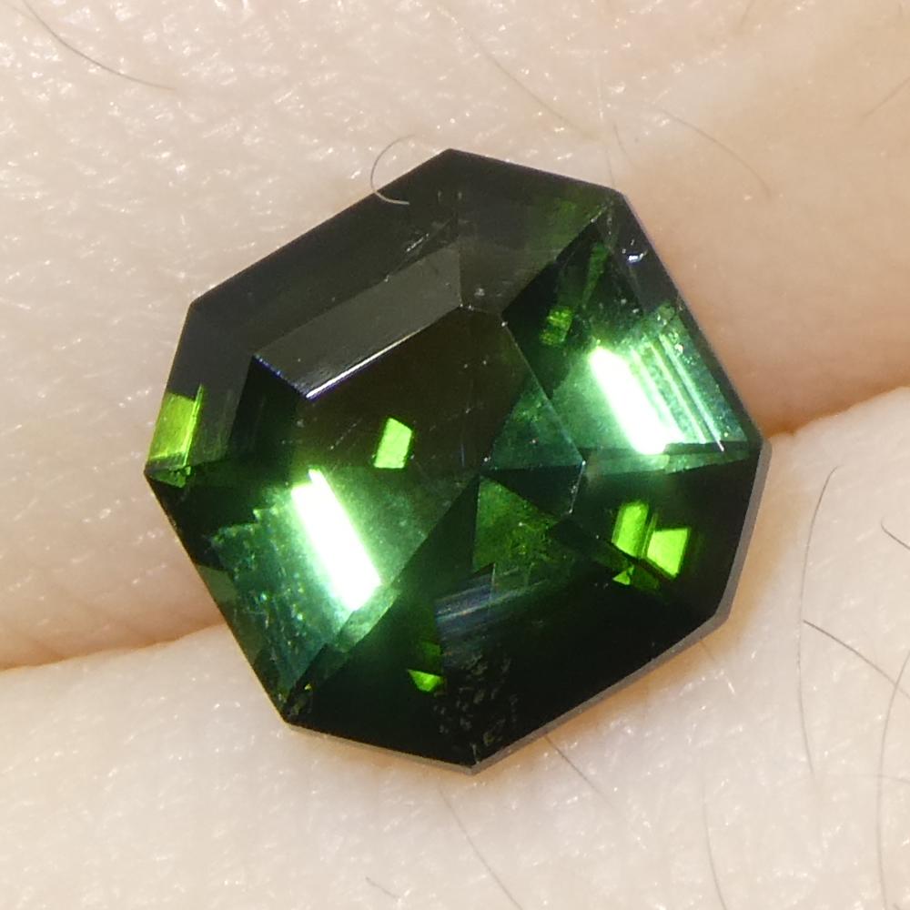 Turmalina Verde Cuadrada/Corte Asscher de 1,36ct en venta 9