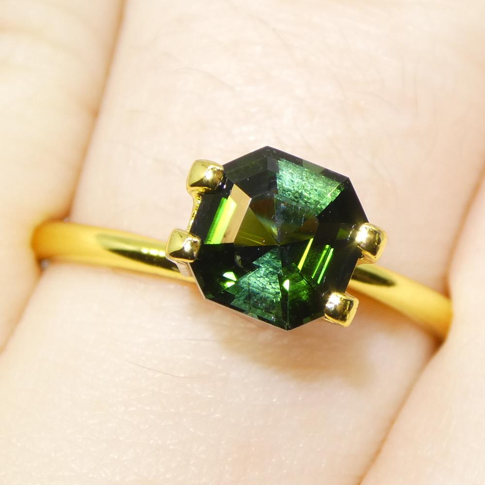 Turmalina Verde Cuadrada/Corte Asscher de 1,36ct en venta 10