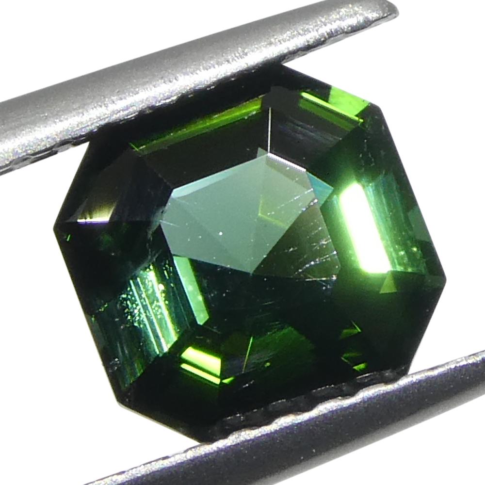 Femenino o masculino Turmalina Verde Cuadrada/Corte Asscher de 1,36ct en venta