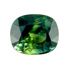 1.36Ct Bi Colour Sapphire Unique Australian Blue Green Cushion Cut VS