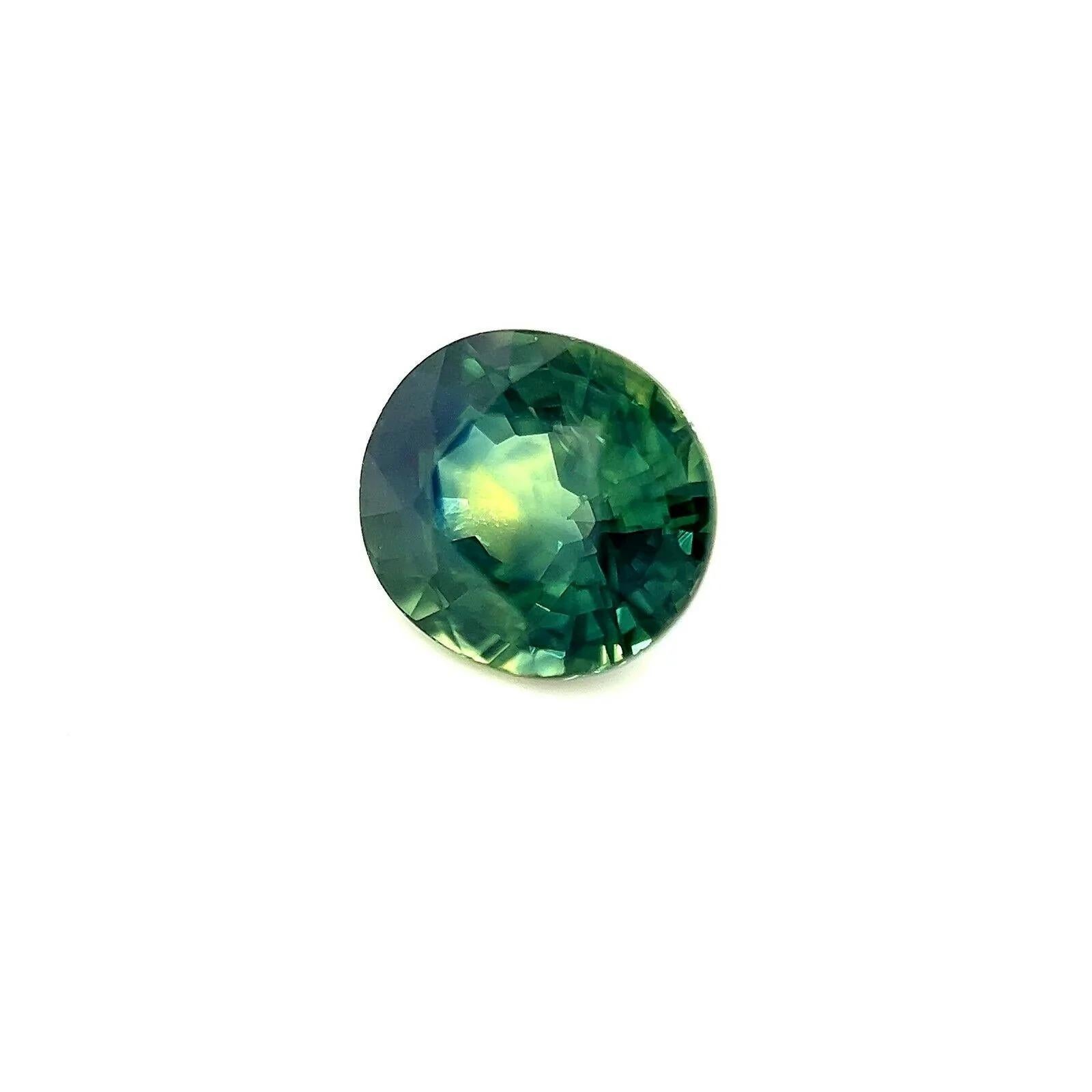 1.36ct Blue Green Teal Yellow Australian Sapphire Oval Cut Rare Gem 6x6.5mm

Natural Green Blue Australian Sapphire Gemstone.
1.36 Carat with a beautiful and unique exhibition of colour, predominately an exquisite green blue ‘Teal’ colour and