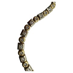 Bracelet en diamants de 1,36 ct, en or bicolore 14 carats