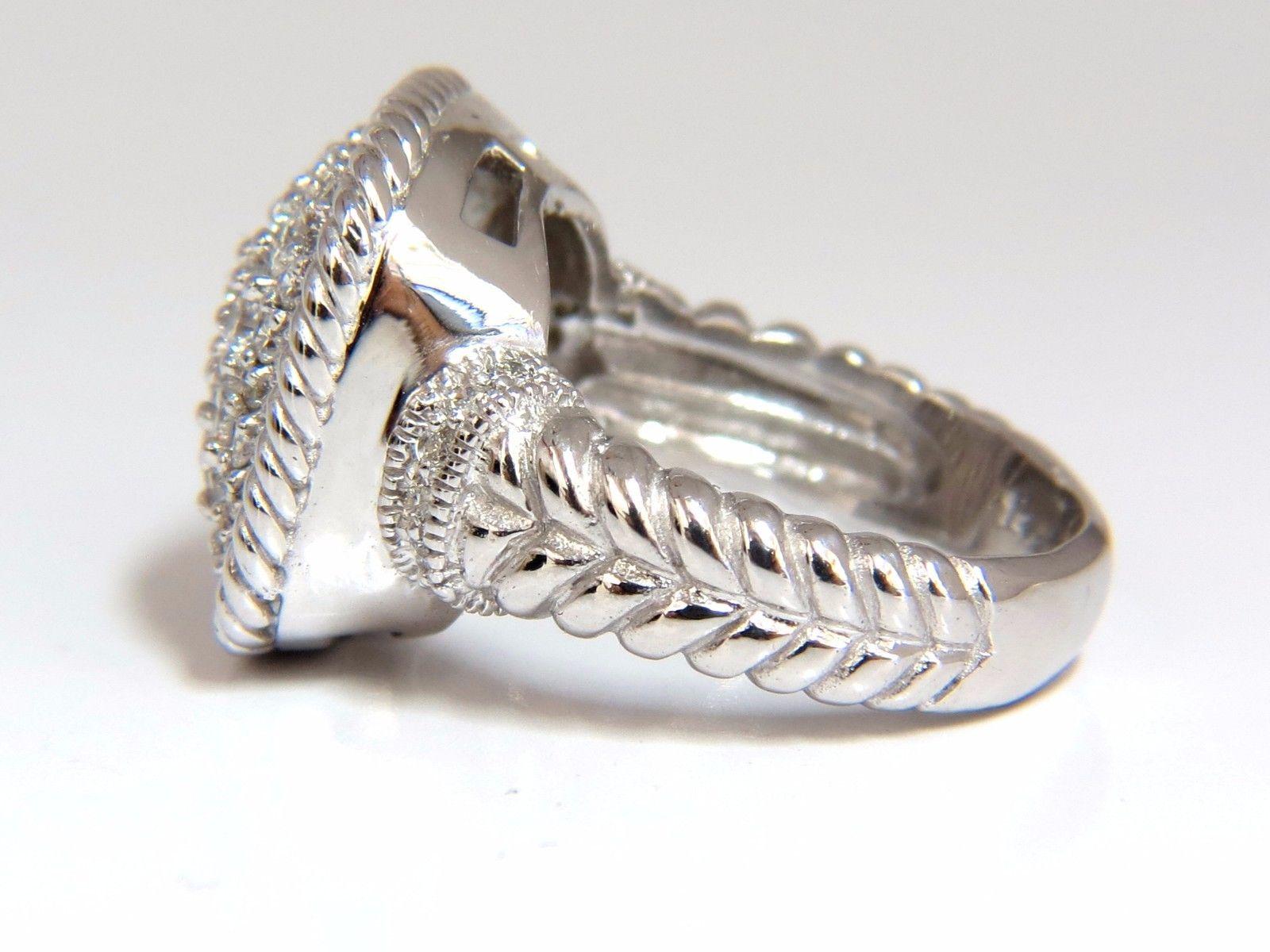 1.36CT Natural Diamond Double Shank Rope Twist Square Dome Ring 14KT G/VS In New Condition For Sale In New York, NY
