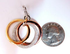 1.36ct Natural Diamonds Rolling Loop Rings Dangle Earrings 14kt Mult*