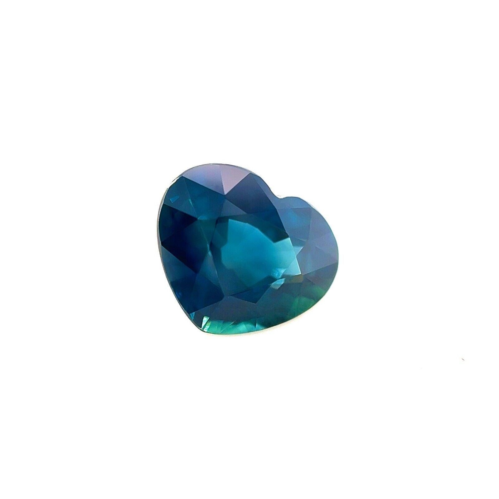 1.36ct Natural Heart Cut Sapphire Gra Certified Deep Blue Teal Untreated If

Natural GRA Certified Untreated Teal Blue Sapphire Heart Cut Gemstone.
1.36 Carat sapphire with a beautiful deep teal blue colour and an excellent heart cut and ideal