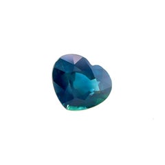 1.36ct Natural Heart Cut Sapphire Gra Certified Deep Blue Teal Untreated If