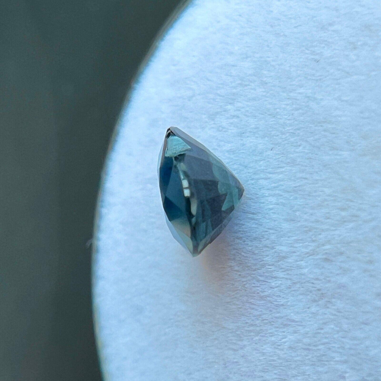 1.36ct Natural Heart Cut Sapphire Gra Certified Deep Blue Teal Untreated If For Sale 3