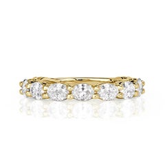 1.36ct Oval Cut Diamond Wedding Band in 18k Yellow Gold