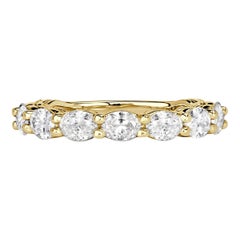 1.36ct Oval Cut Diamond Wedding Band in 18k Yellow Gold