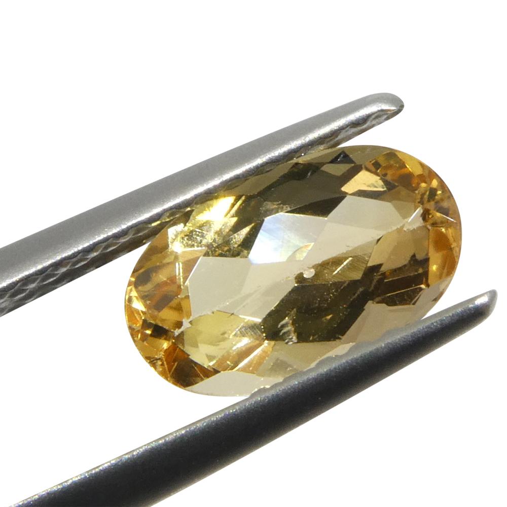 Brilliant Cut 1.36ct Oval Orange Imperial Topaz from Brazil Unheated For Sale