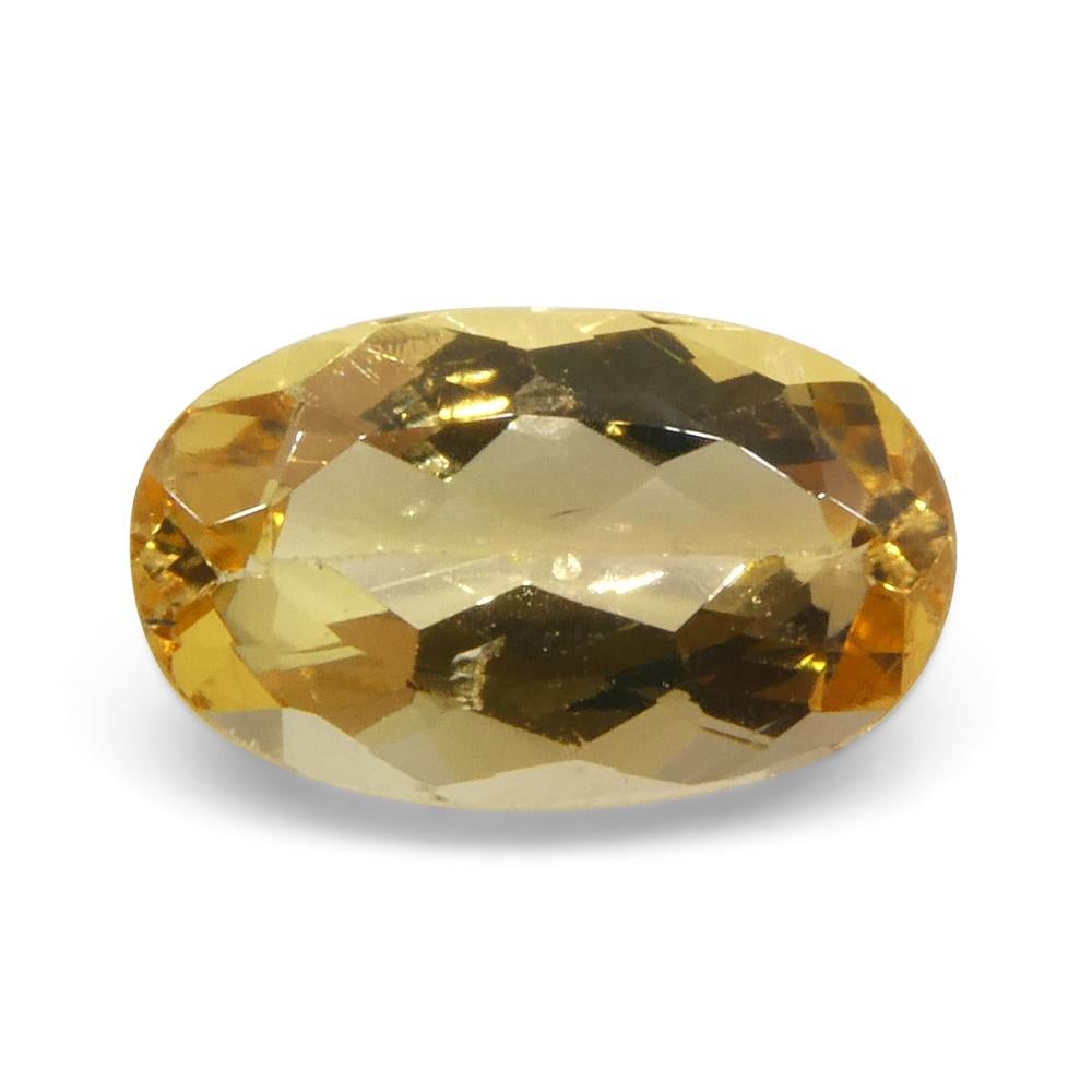 Women's or Men's 1.36ct Oval Orange Imperial Topaz from Brazil Unheated For Sale
