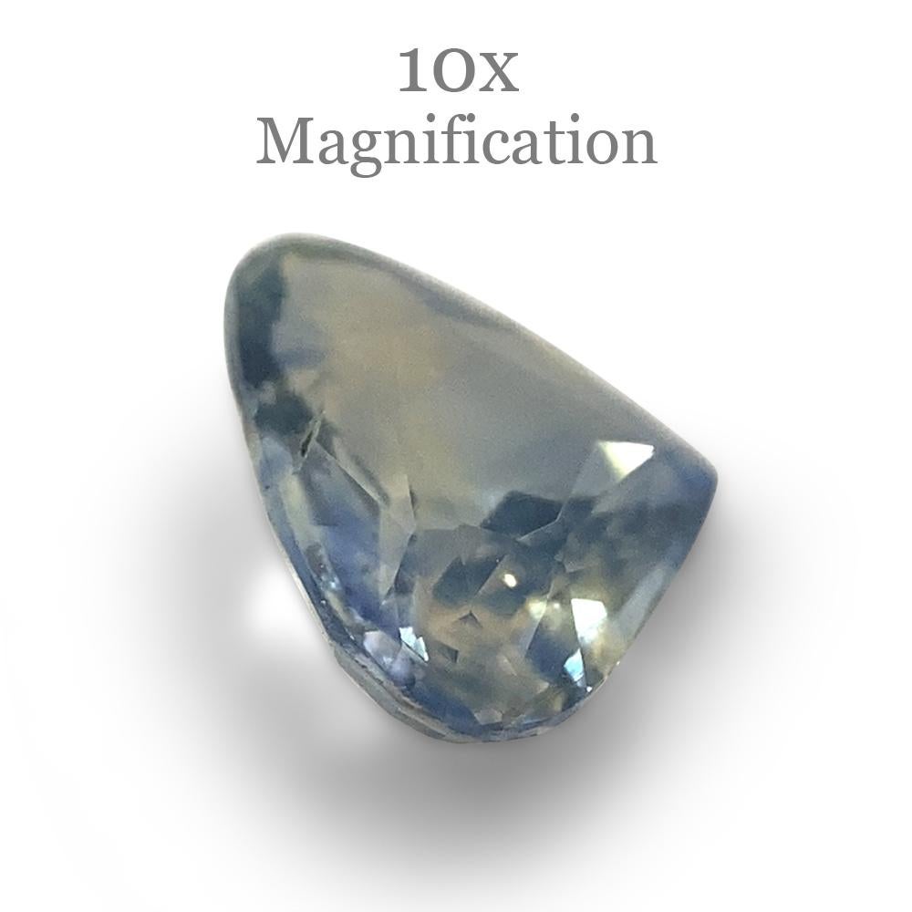 1.36ct Pear Icy Blue Sapphire from Sri Lanka Unheated For Sale 9