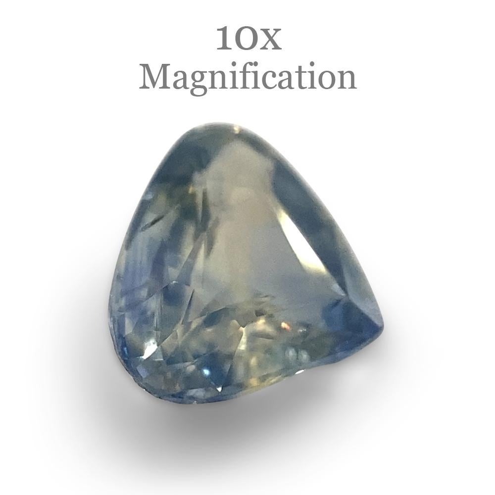 Women's or Men's 1.36ct Pear Icy Blue Sapphire from Sri Lanka Unheated For Sale