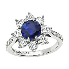 1,36ct Saphir 1,30ct Diamant Ring