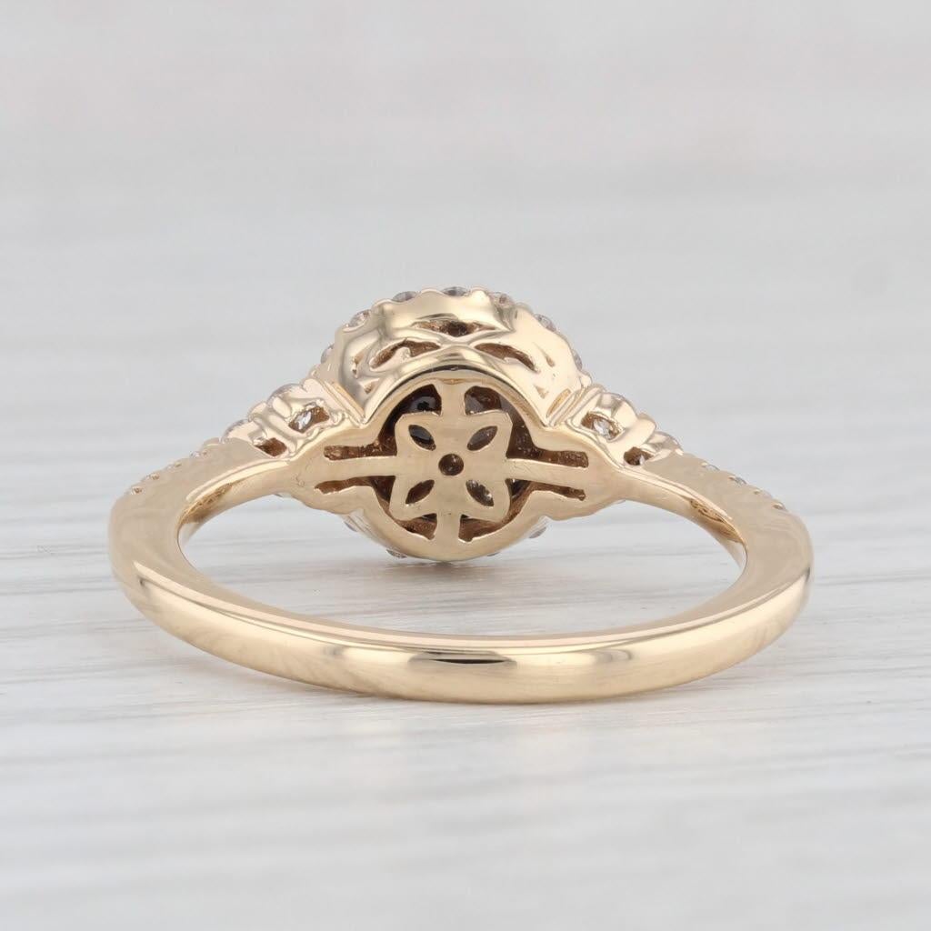 Gemstone Information:
- Natural Diamond -
Carats - 1.10ct
Cut - Round
Color - Brown
Please note the diamond is heavily included.

- Natural Diamonds -
Total Carats - 0.26ctw
Cut - Round Brilliant
Color - F - G
Clarity - VS2

Metal: 18k Yellow