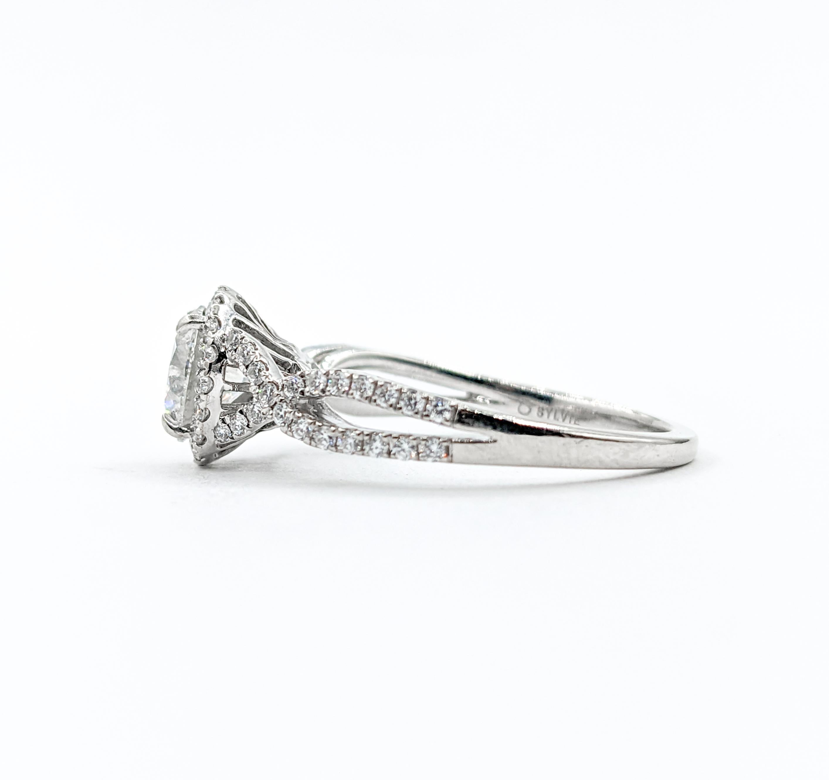 1.36ctw Diamond Ring In White Gold For Sale 5