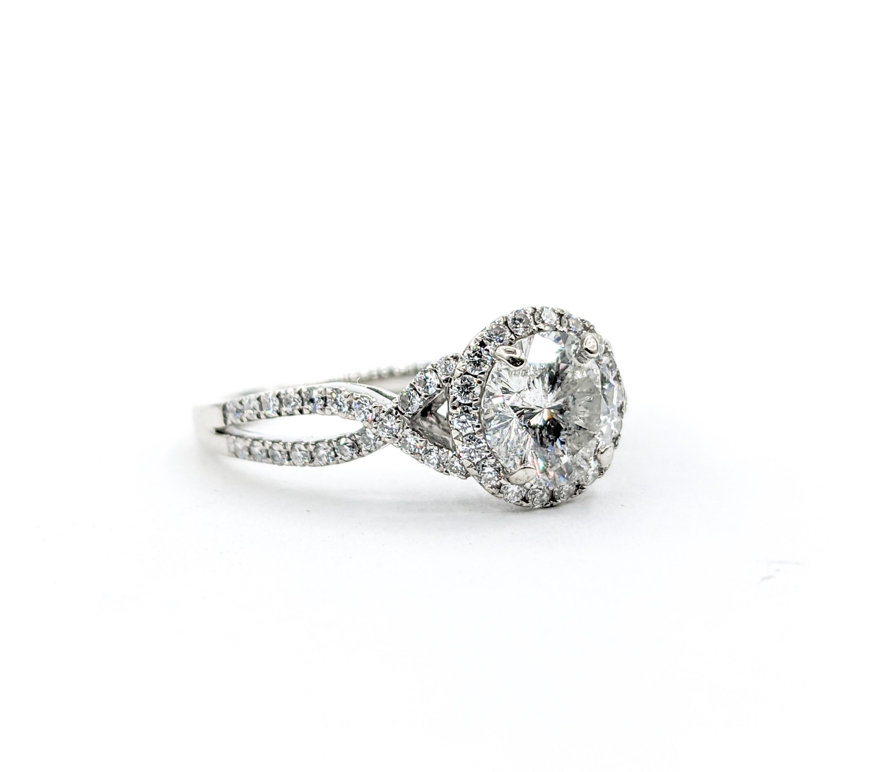 1.36ctw Diamond Ring In White Gold For Sale 1