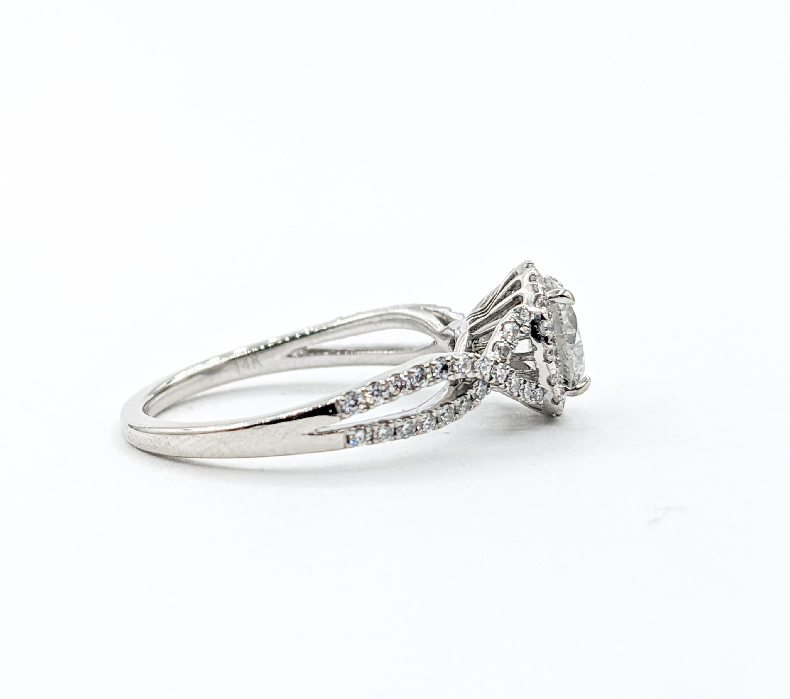 1.36ctw Diamond Ring In White Gold For Sale 2