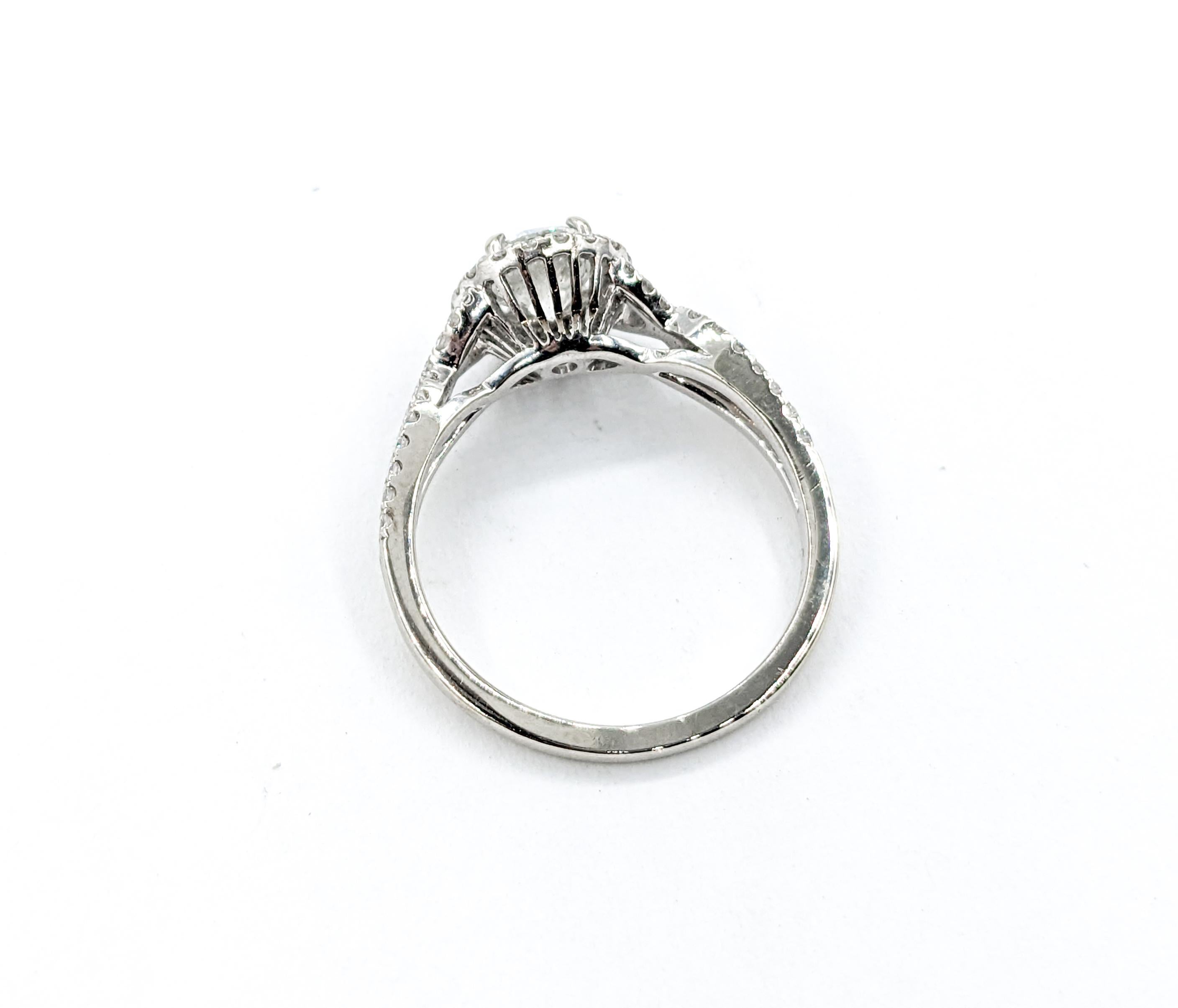 1.36ctw Diamond Ring In White Gold For Sale 3