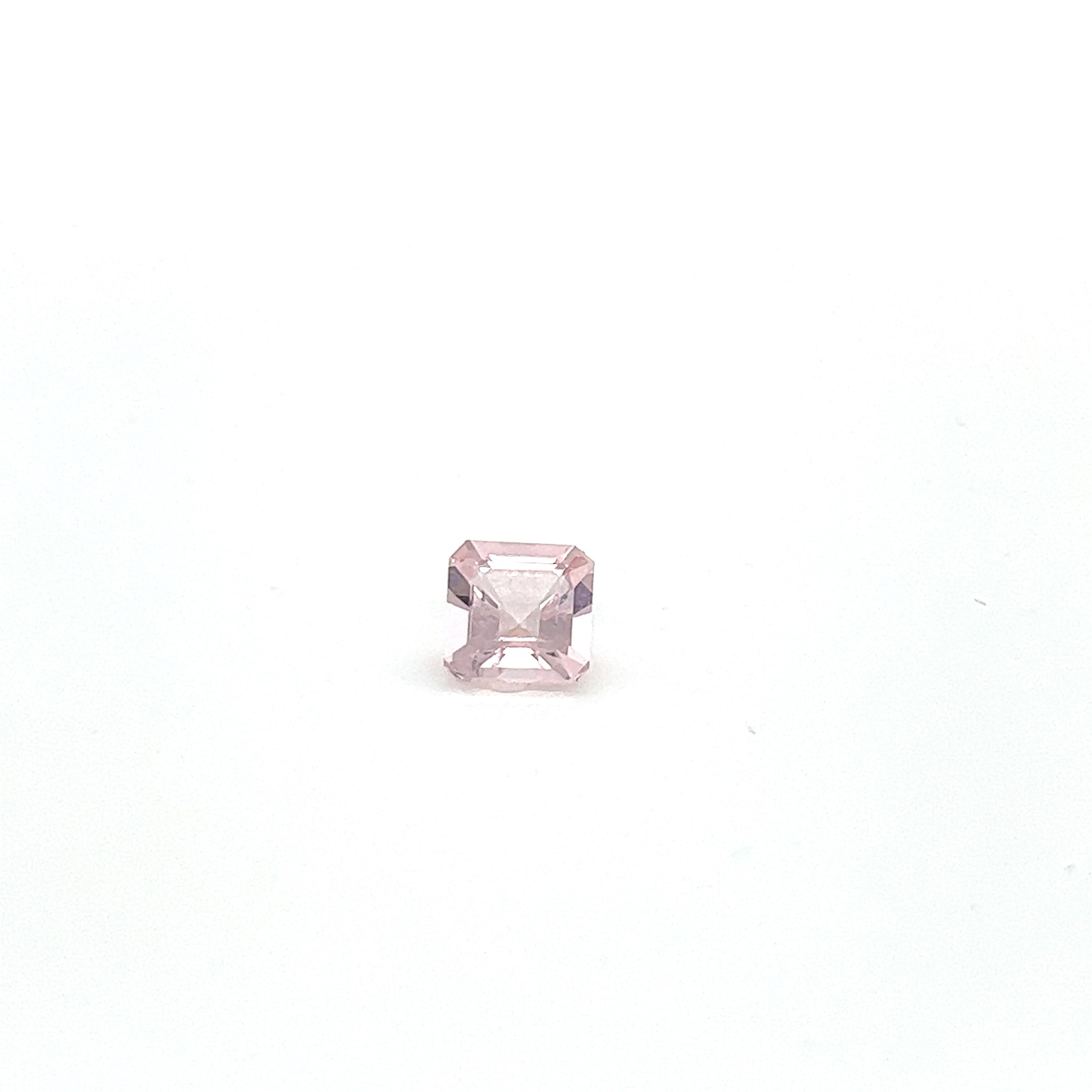 1.37 Carat AAA Natural Pink Morganite Asher Cut Shape Loose Gemstone Jewelry In New Condition For Sale In New York, NY