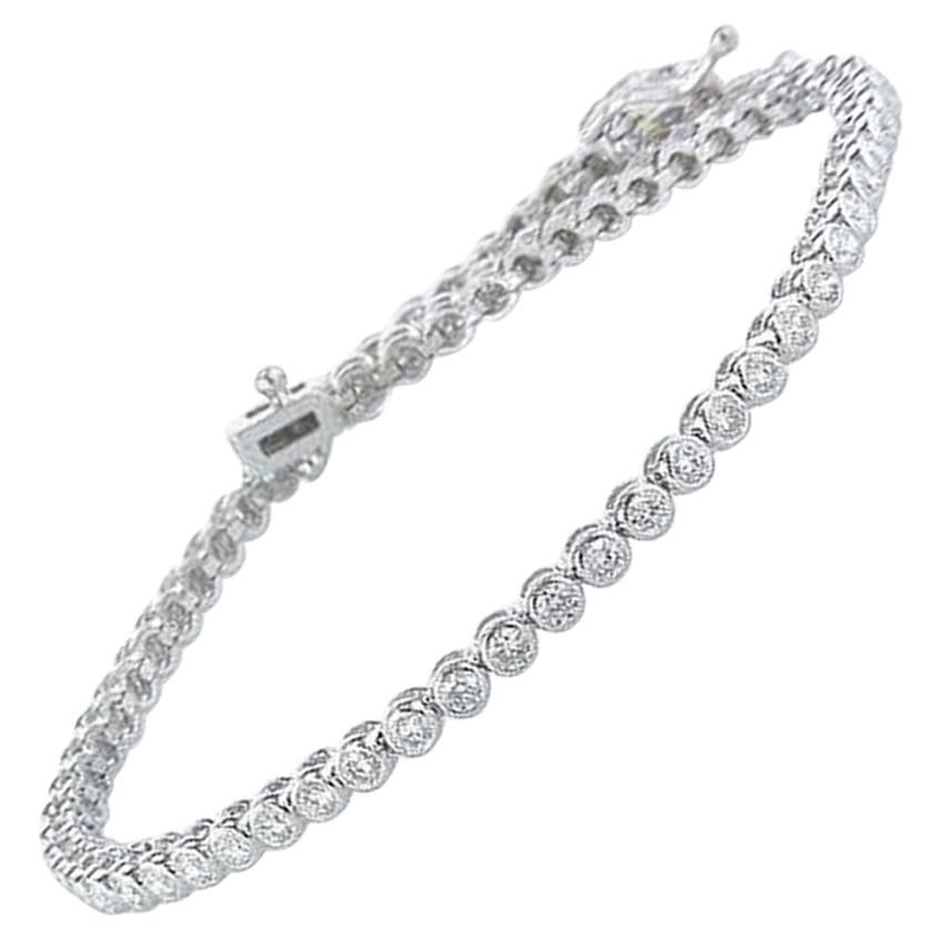 Bracelet tennis classique en diamants de 1,37 carat