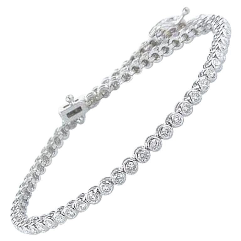 Bracelet tennis classique en diamants de 1,37 carat