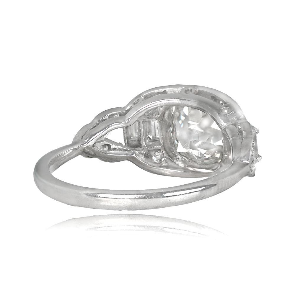 Cushion Cut 1.37 Carat Cushion-Cut Diamond Engagement Ring, Platinum For Sale