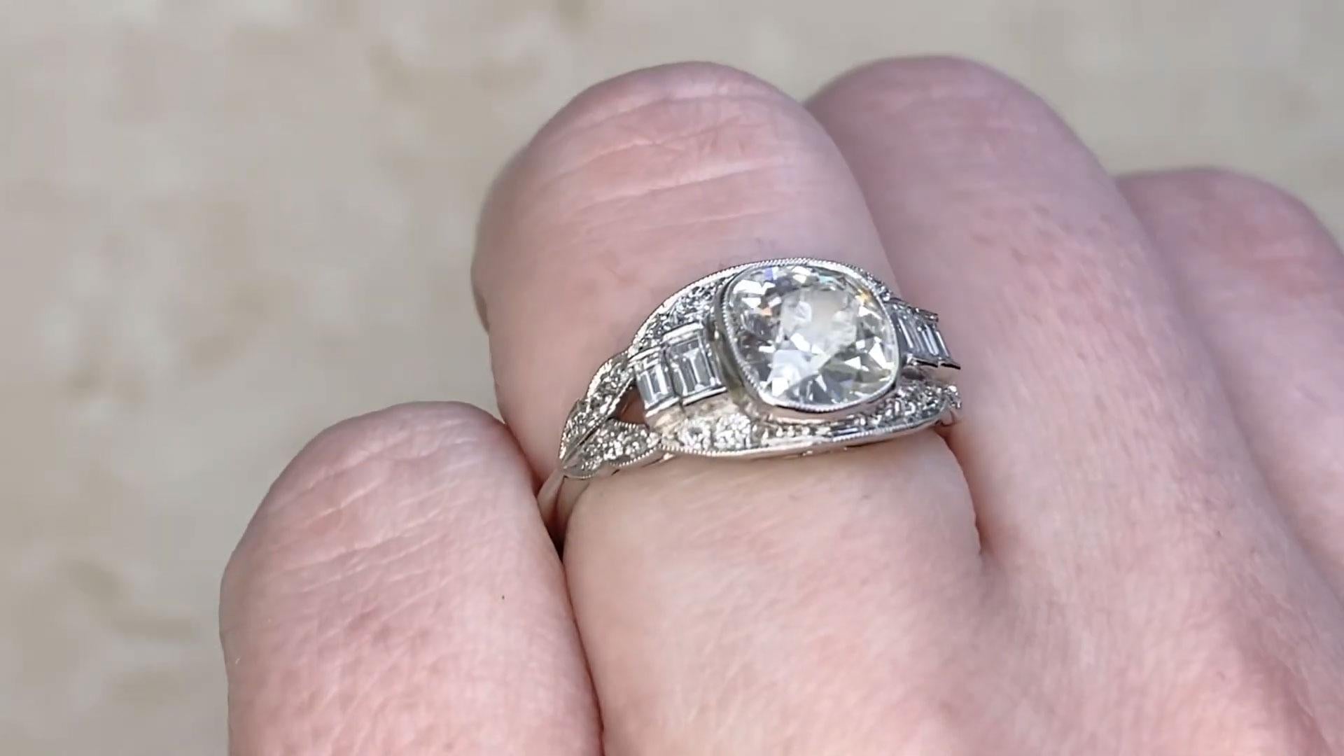 Cushion Cut Diamond Engagement Ring (Approx. 1.30-Carats), Platinum For Sale 1