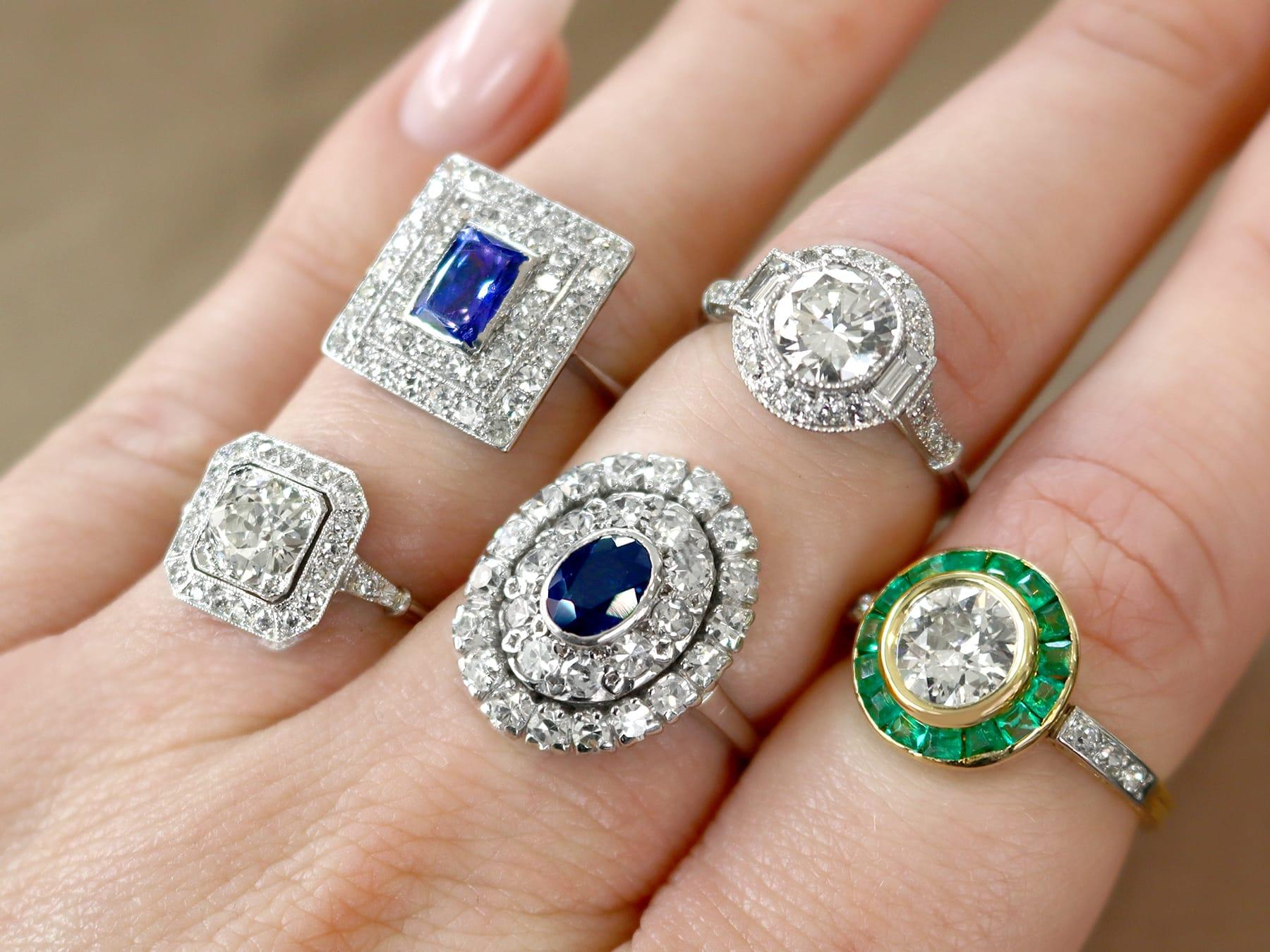Women's 1.37 Carat Diamond and Platinum Cocktail Ring For Sale
