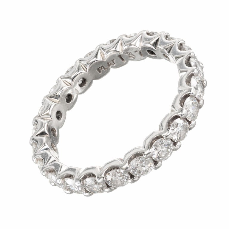 Women's 1.37 Carat Diamond Platinum Eternity Band Ring For Sale
