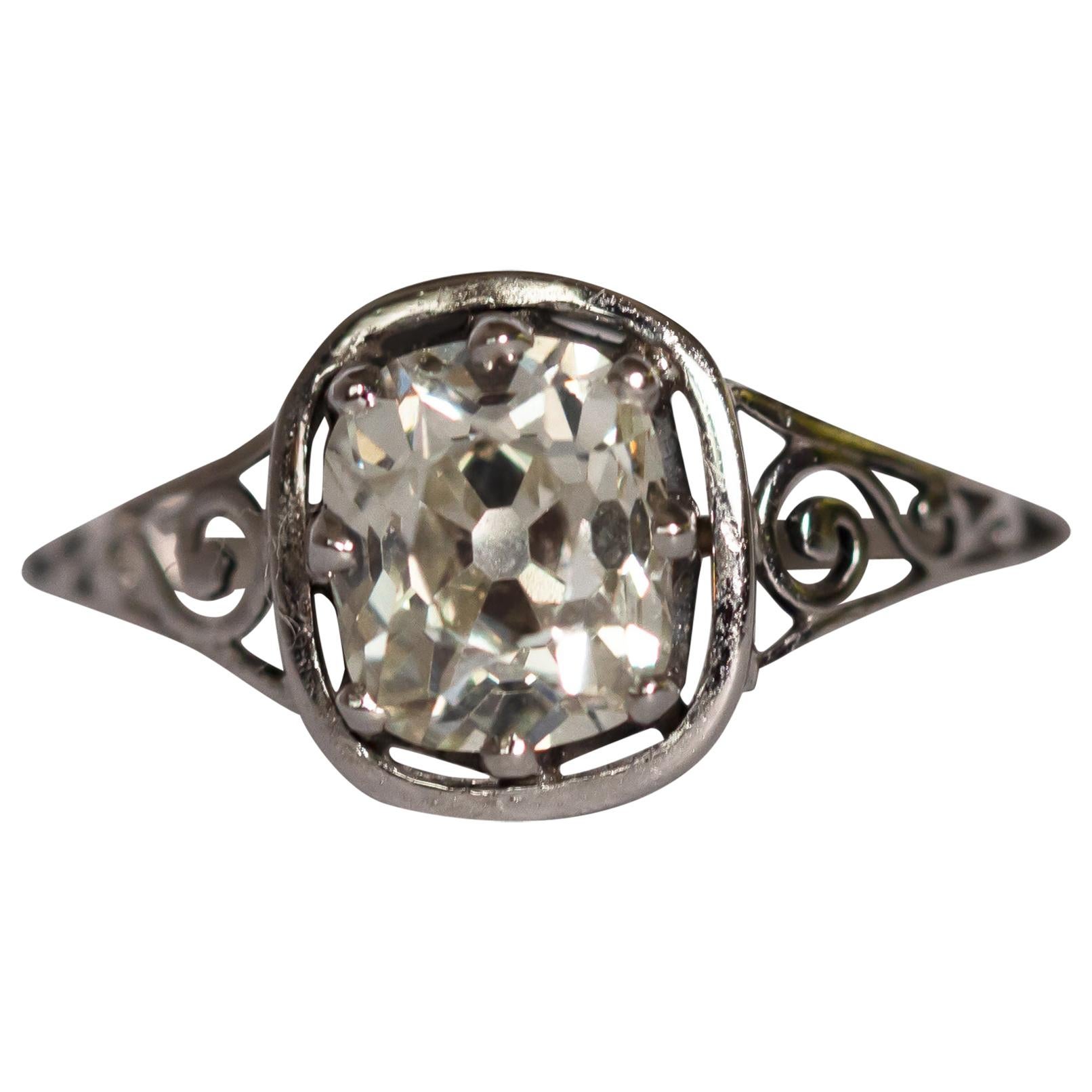 1.37 Carat Diamond White Gold Engagement Ring