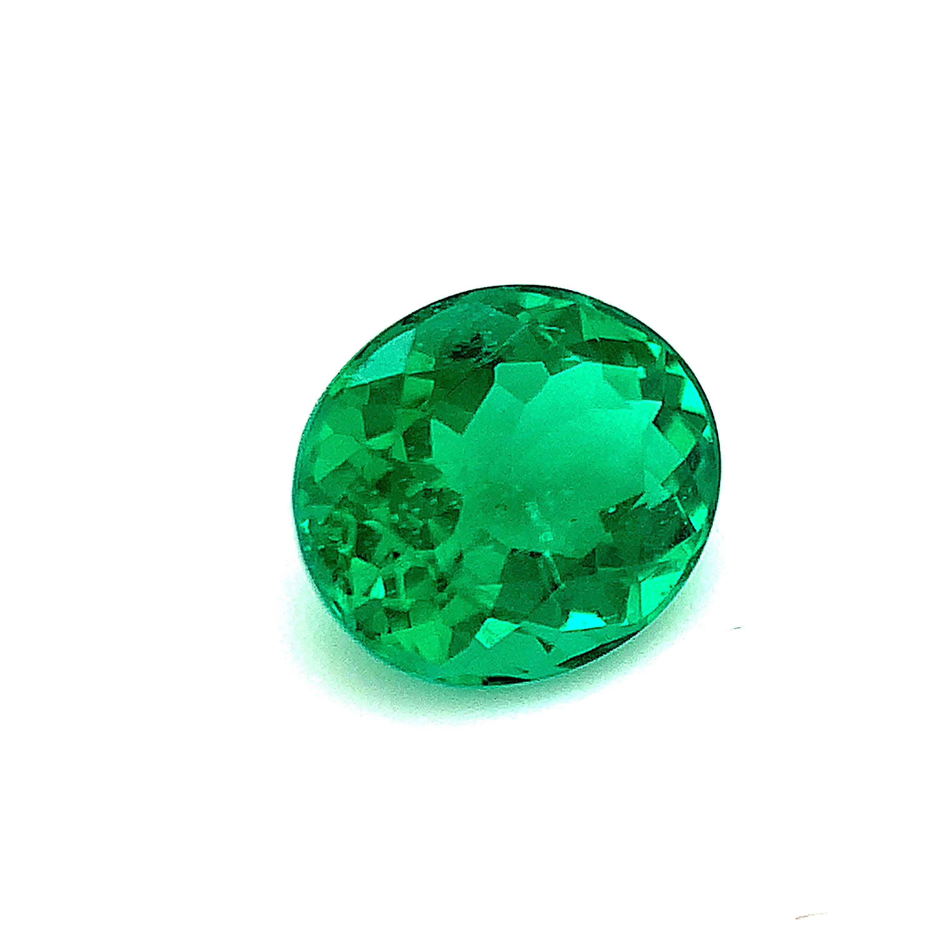 Oval Cut 1.37 Carat Emerald Oval, Unset Loose Gemstone, GIA Certified For Sale
