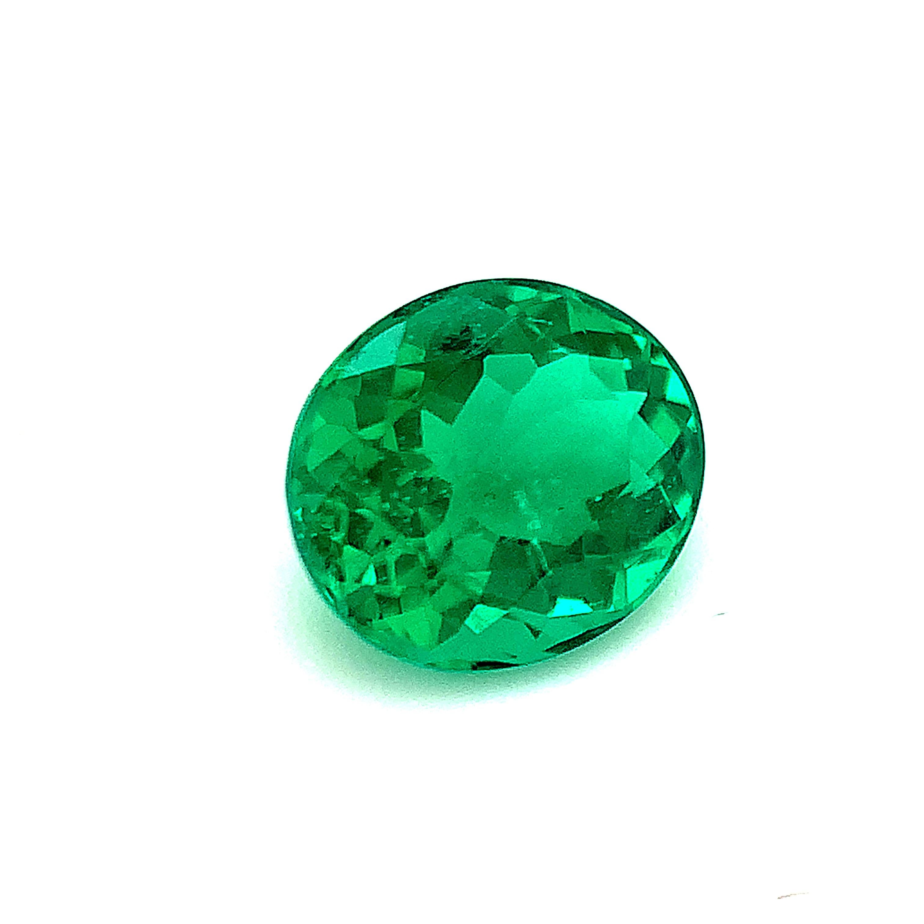 1,37 Karat Smaragd Oval, nicht gefasst, loser Edelstein, GIA zertifiziert im Angebot 1