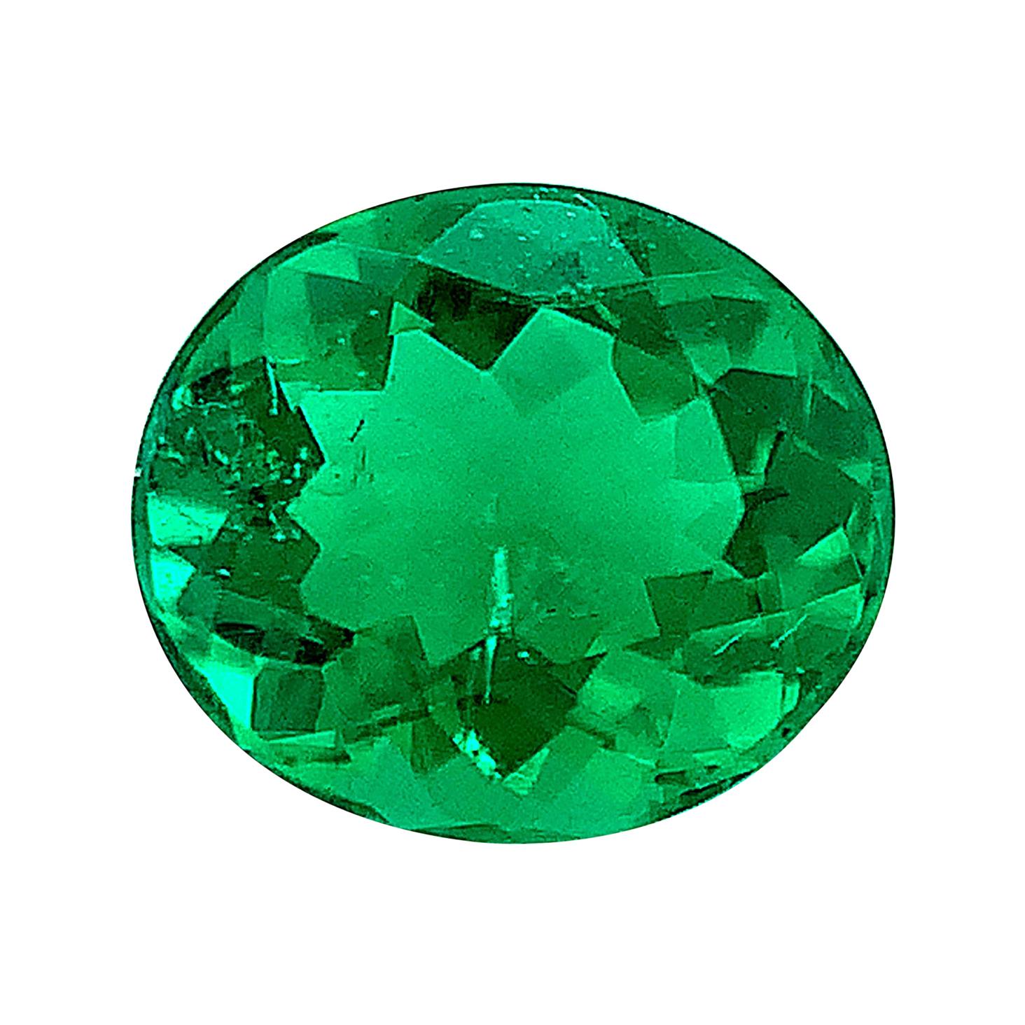 1.37 Carat Emerald Oval, Unset Loose Gemstone, GIA Certified