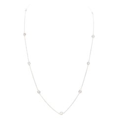1,37 Karat natürlicher Diamant By The Yard Halskette 14 Karat Weißgold 18''