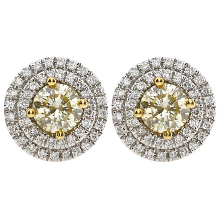 Yellow diamond earrings for sale Clearance