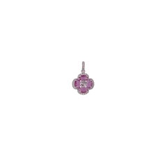 1.37 Carat Oval Cut Pink Sapphire Pendant Necklace in 18 Karat Gold with Diamond