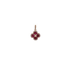 1.37 Carat Oval Cut Ruby Pendant Chain Necklace in 18 Karat Gold with Diamond