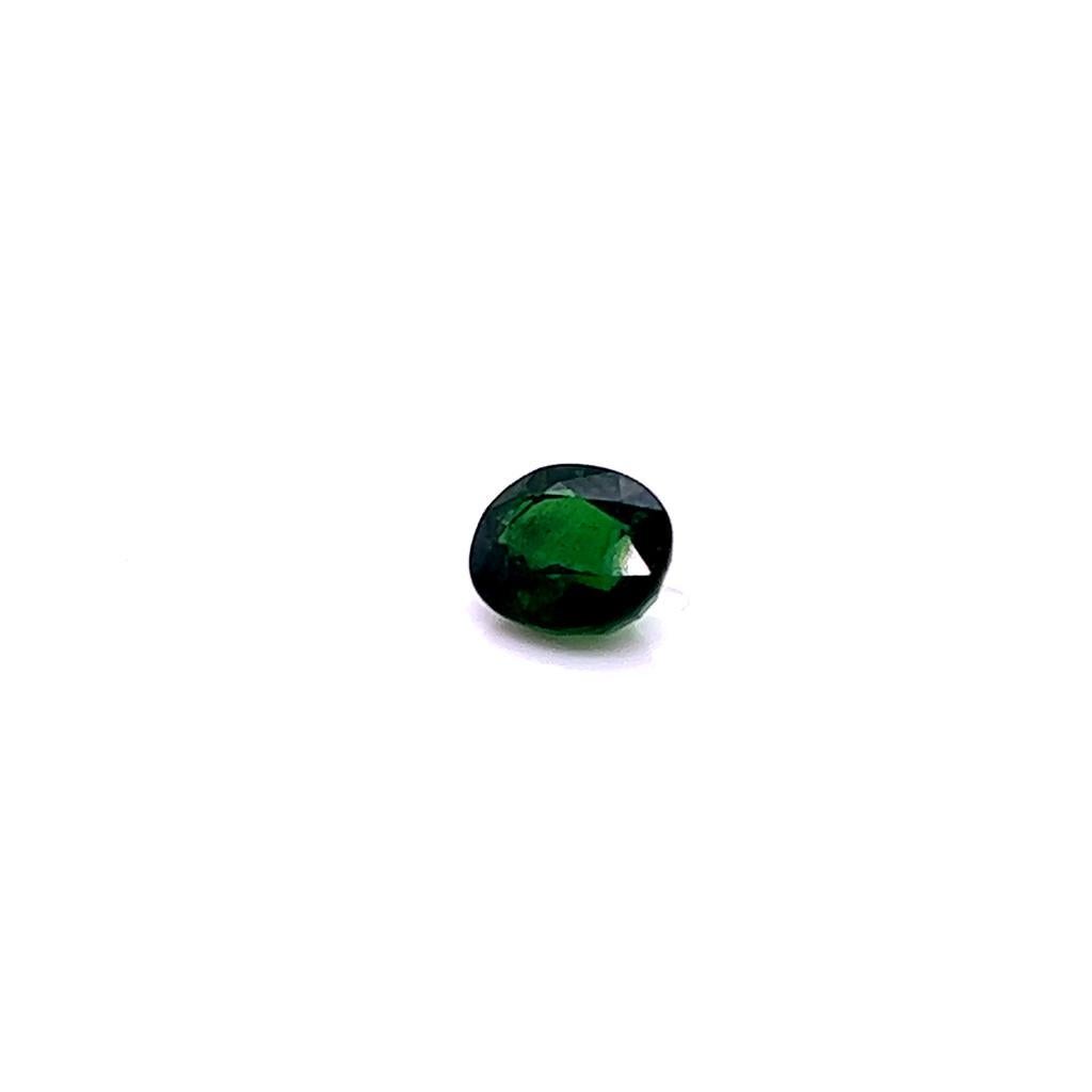 1.37 Carat Oval cut Tsavorite Garnet.

This resplendent Oval Tsavorite Garnet weighs 1.37 Carats and measures 6.8mm by 5.8mm by 3.8mm.

A camera cannot do justice in captivating the intensity and depth of this gorgeous Garnet, whose rich green hues