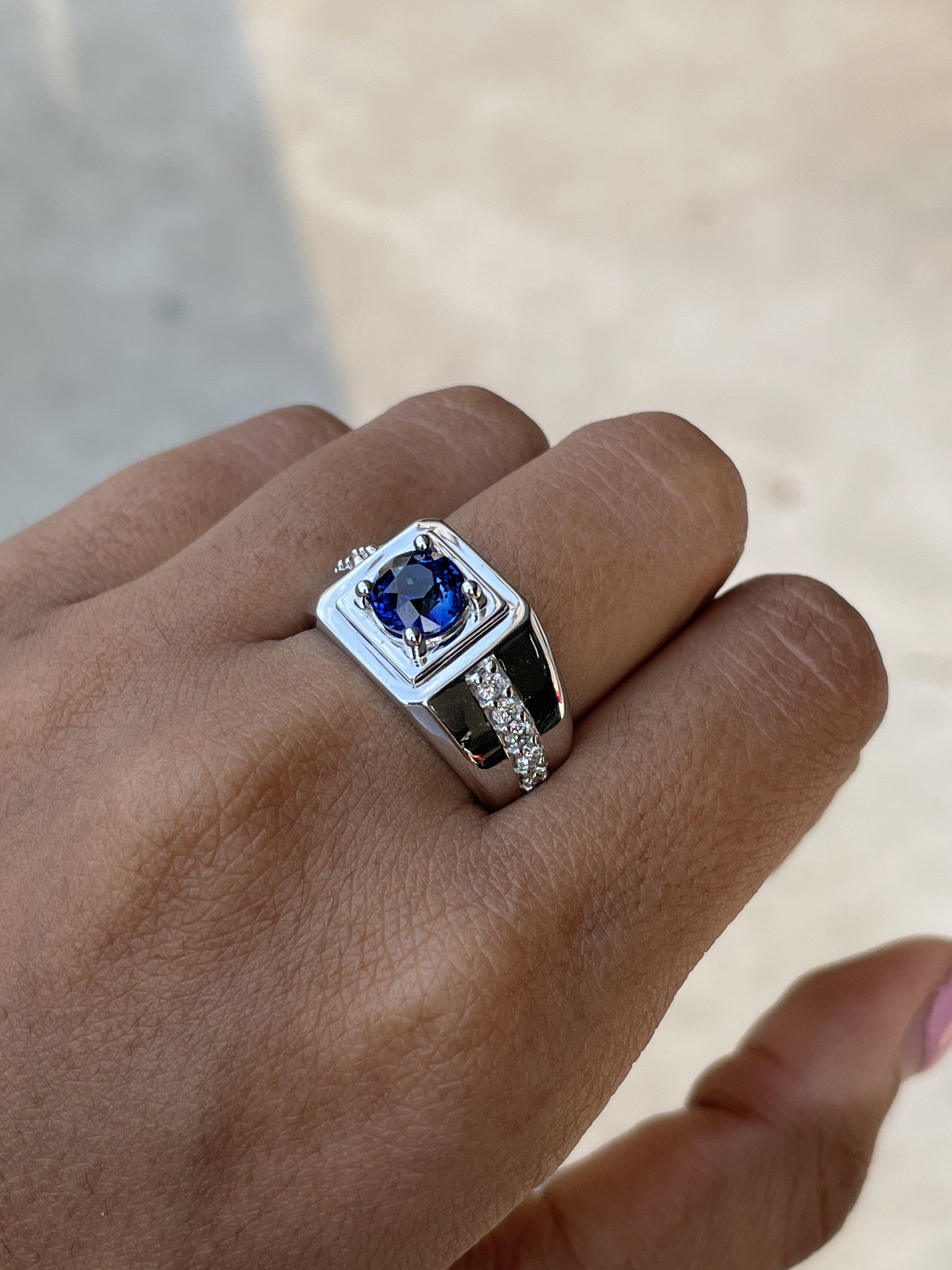 men's blue sapphire ring for sale
