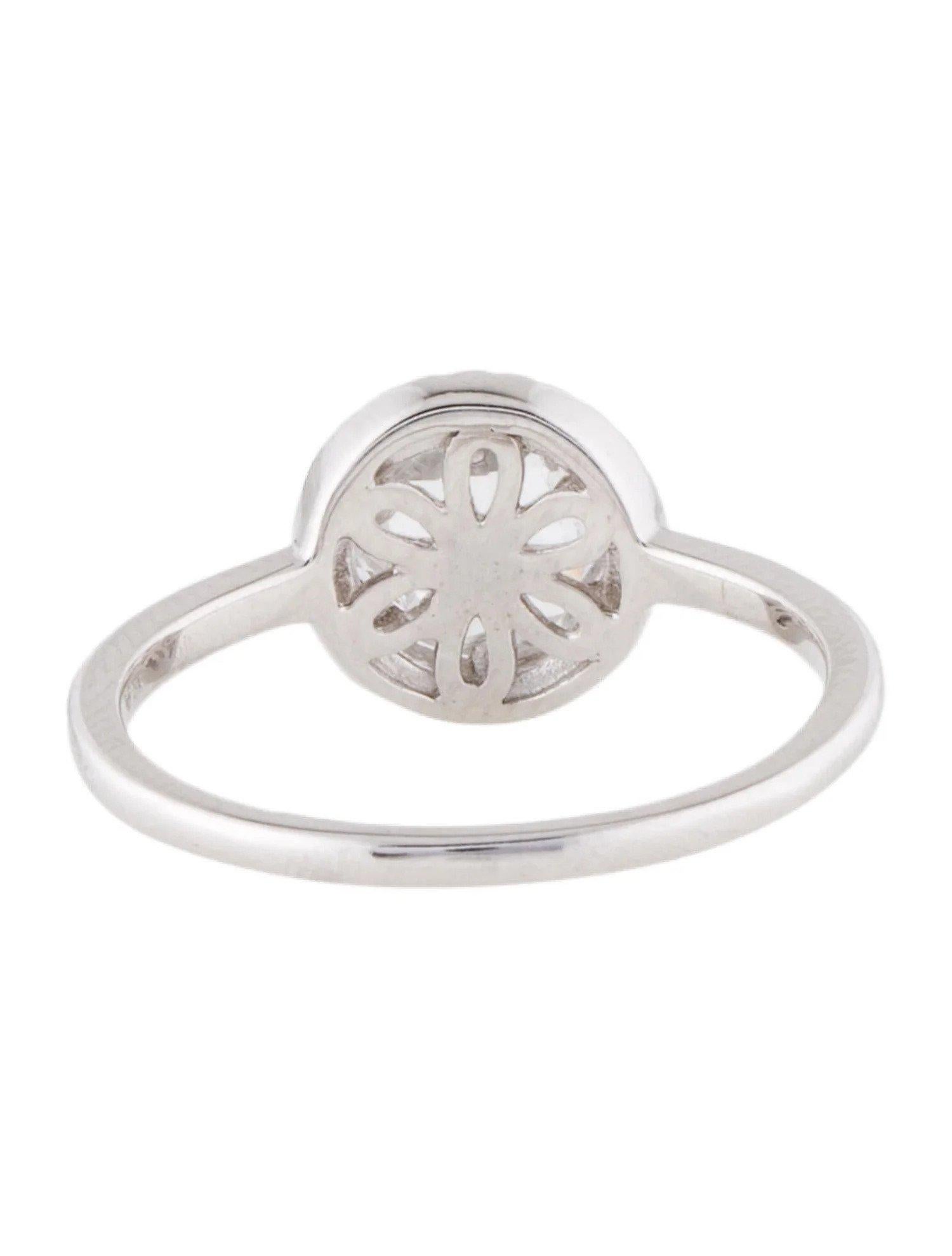 1,37 Karat Runder Weißer Topas & Diamant Weißgold Ring im Zustand „Neu“ im Angebot in Great Neck, NY