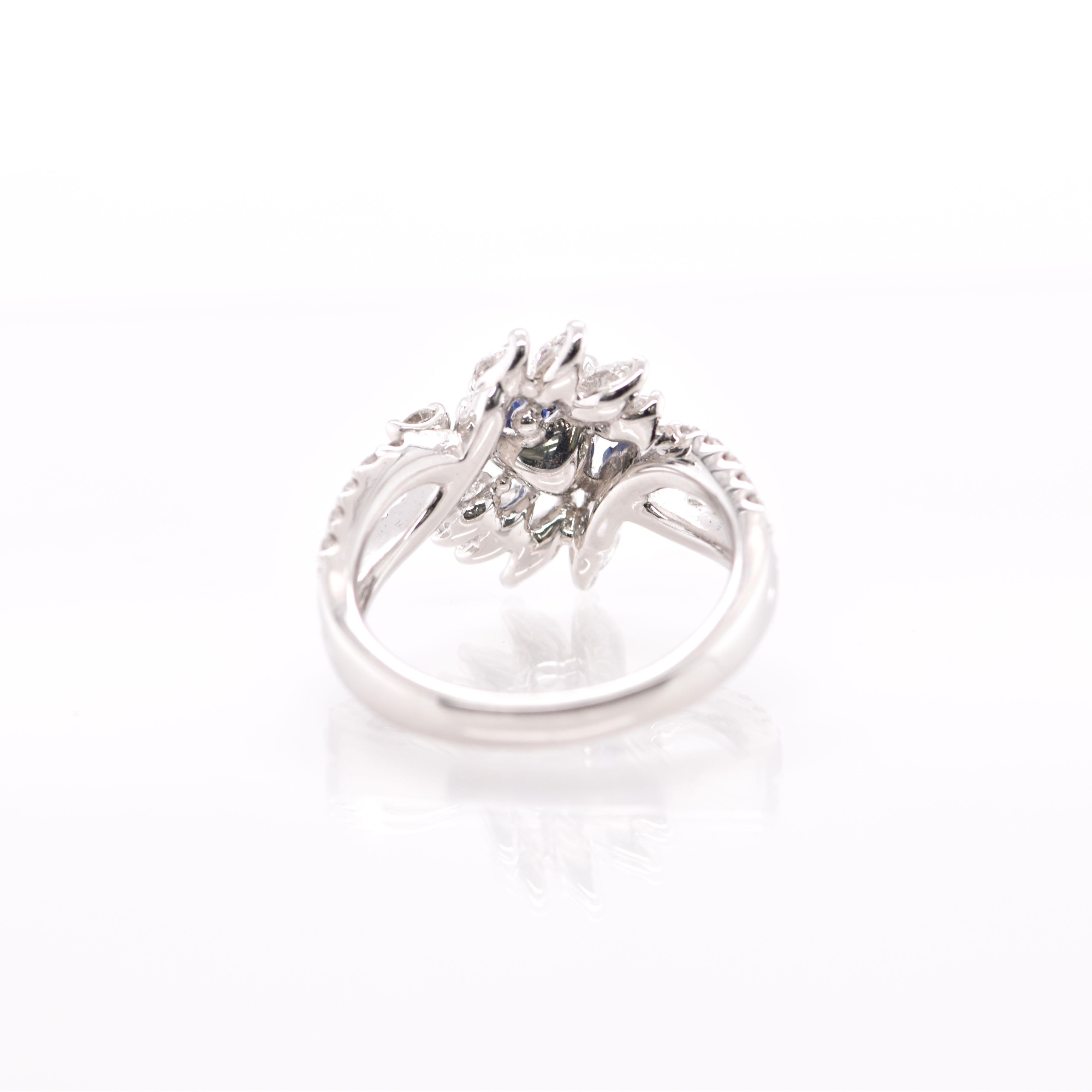 1.37 Carat Sapphire and Diamond Engagement Ring Set in Platinum In New Condition In Tokyo, JP