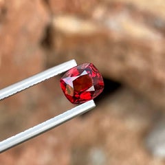 1.37 Carats Red Burmese Loose Spinel Stone Fancy Cushion Cut Natural Gemstone