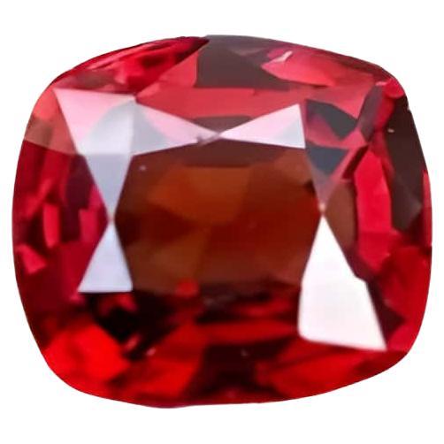 1.37 Carats Red Burmese Loose Spinel Stone Fancy Cushion Cut Natural Gemstone For Sale