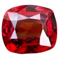 1.37 Carats Red Burmese Loose Spinel Stone Fancy Cushion Cut Natural Gemstone